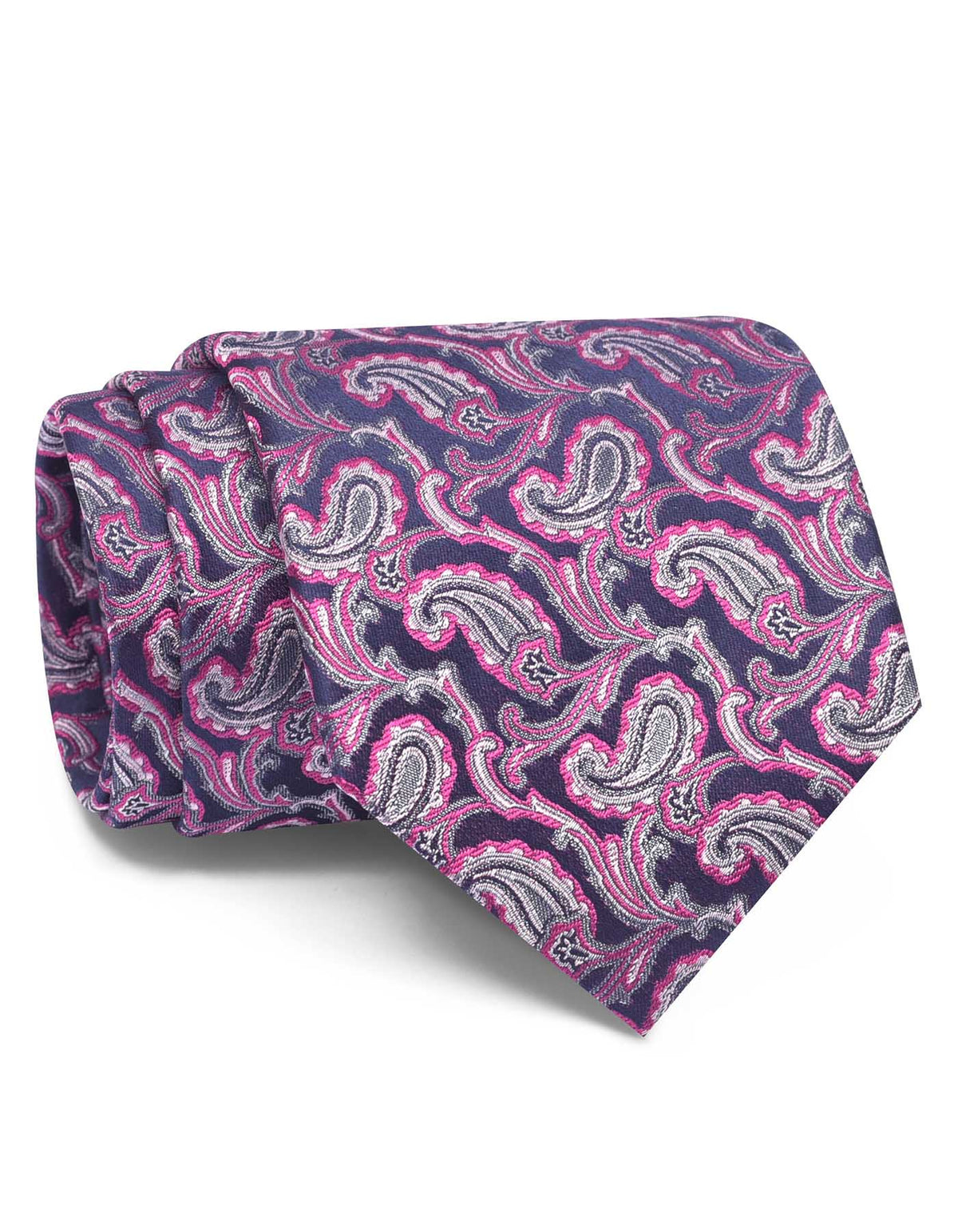 Navy/Magenta Paisley Tie