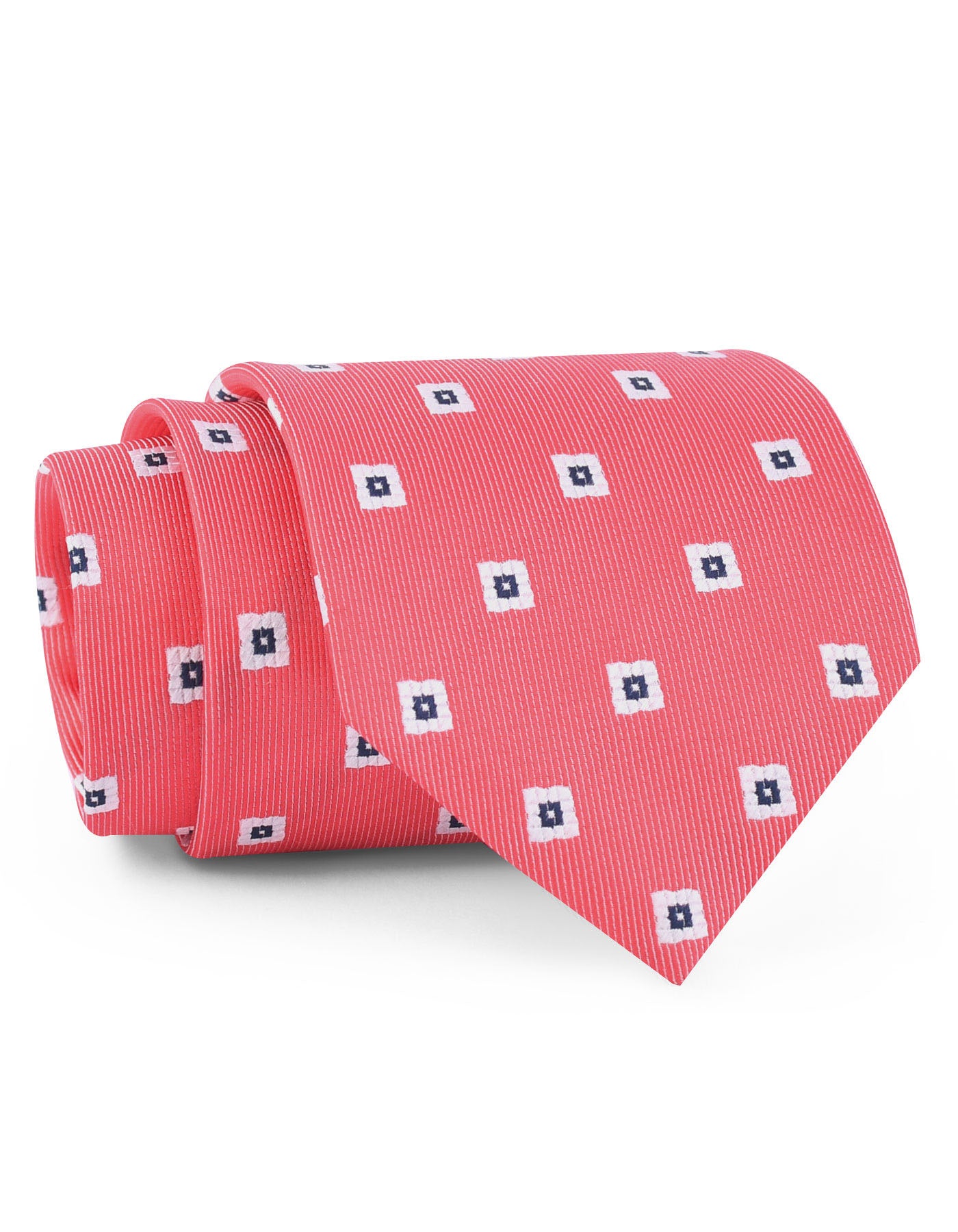 Pink/White Geometric Tie