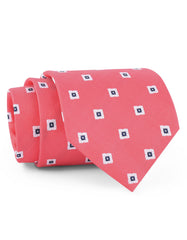Pink/White Geometric Tie