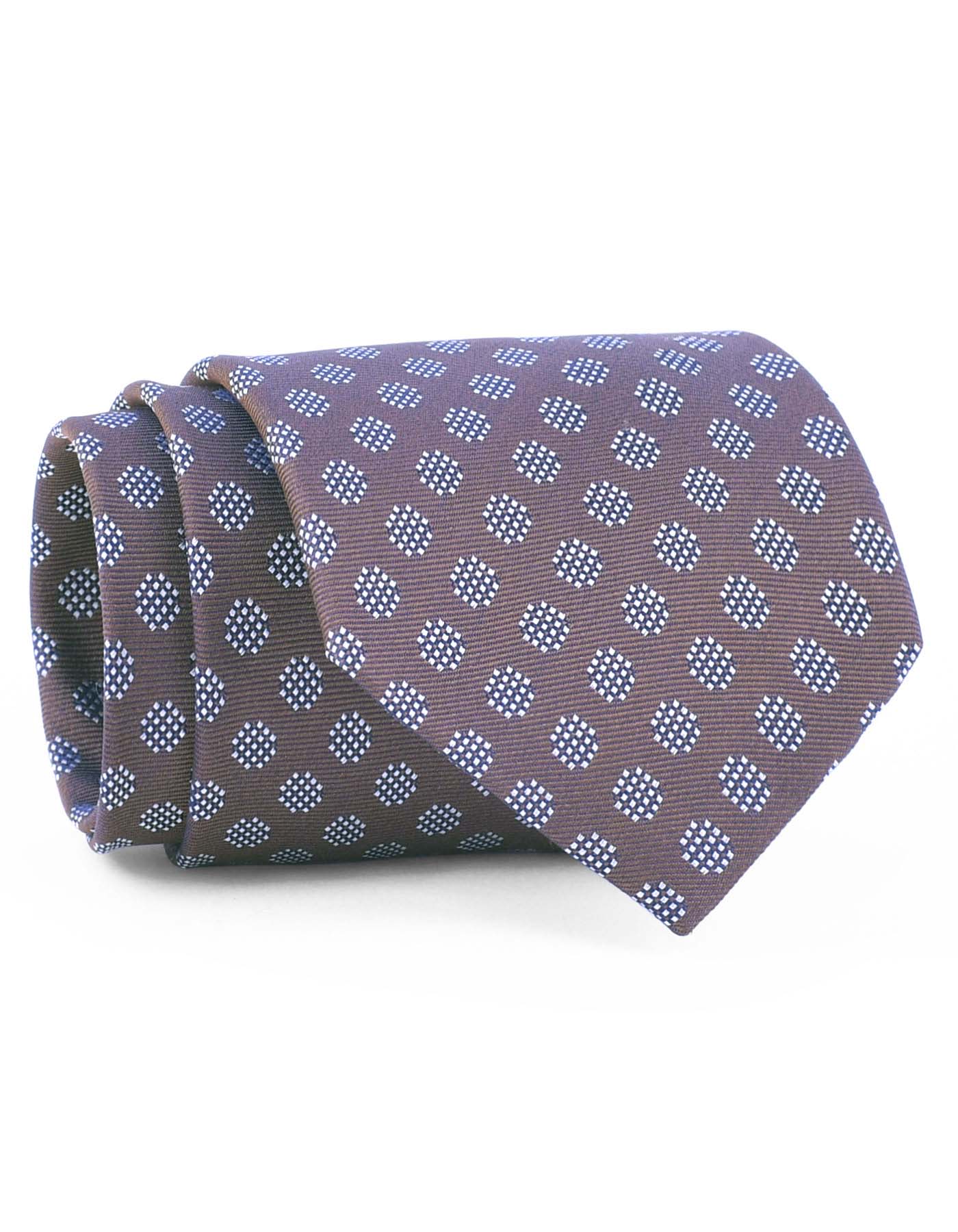 Brown/Silver Geometric Tie