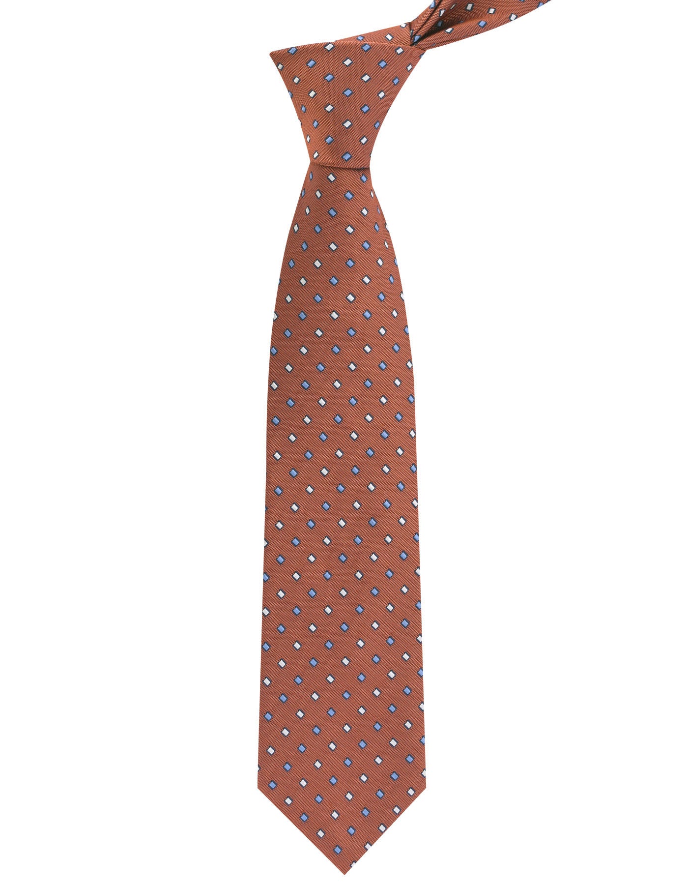 Geometric Rust/Blue Tie