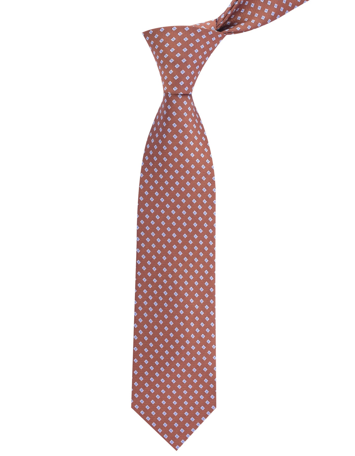 Rust/Silver Geometric Tie