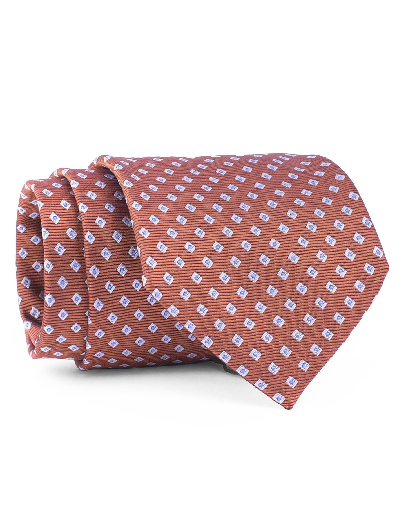 Rust/Silver Geometric Tie