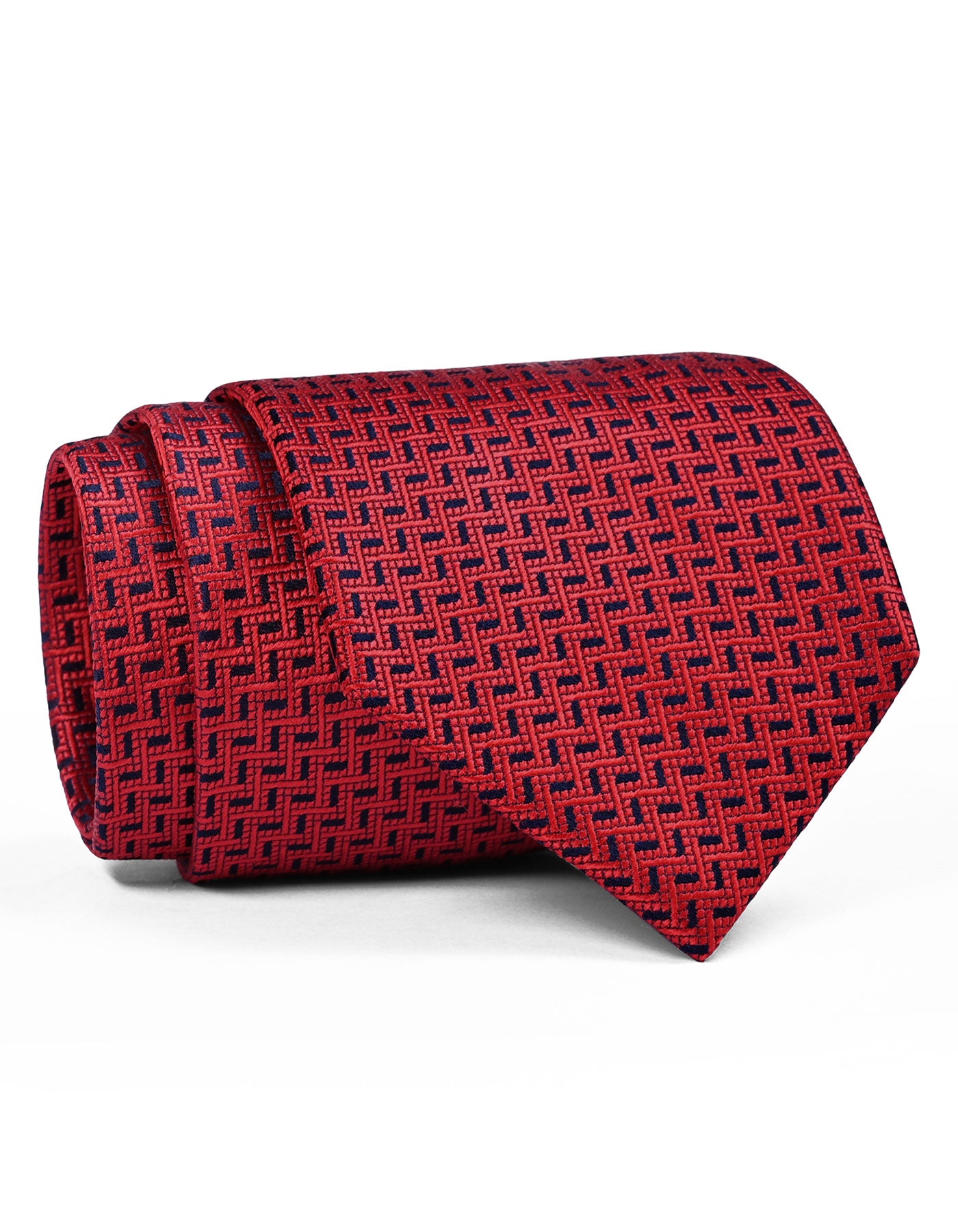 Red Geometric Tie