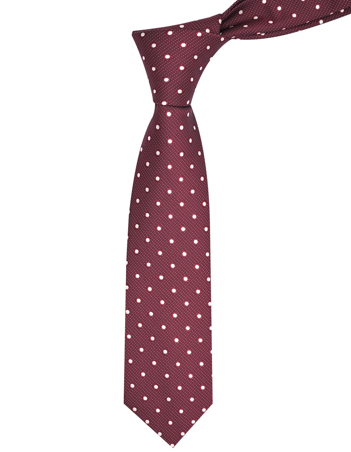 D Maroon Dotted Tie