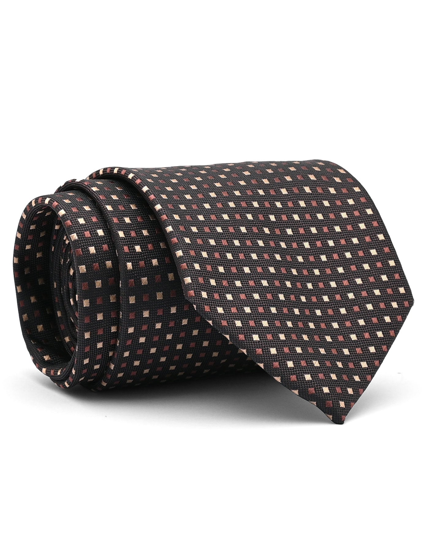 Brown Geometric Tie