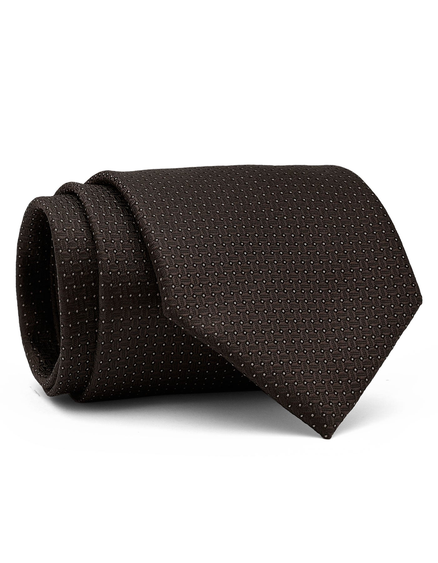 Brown Dotted Tie