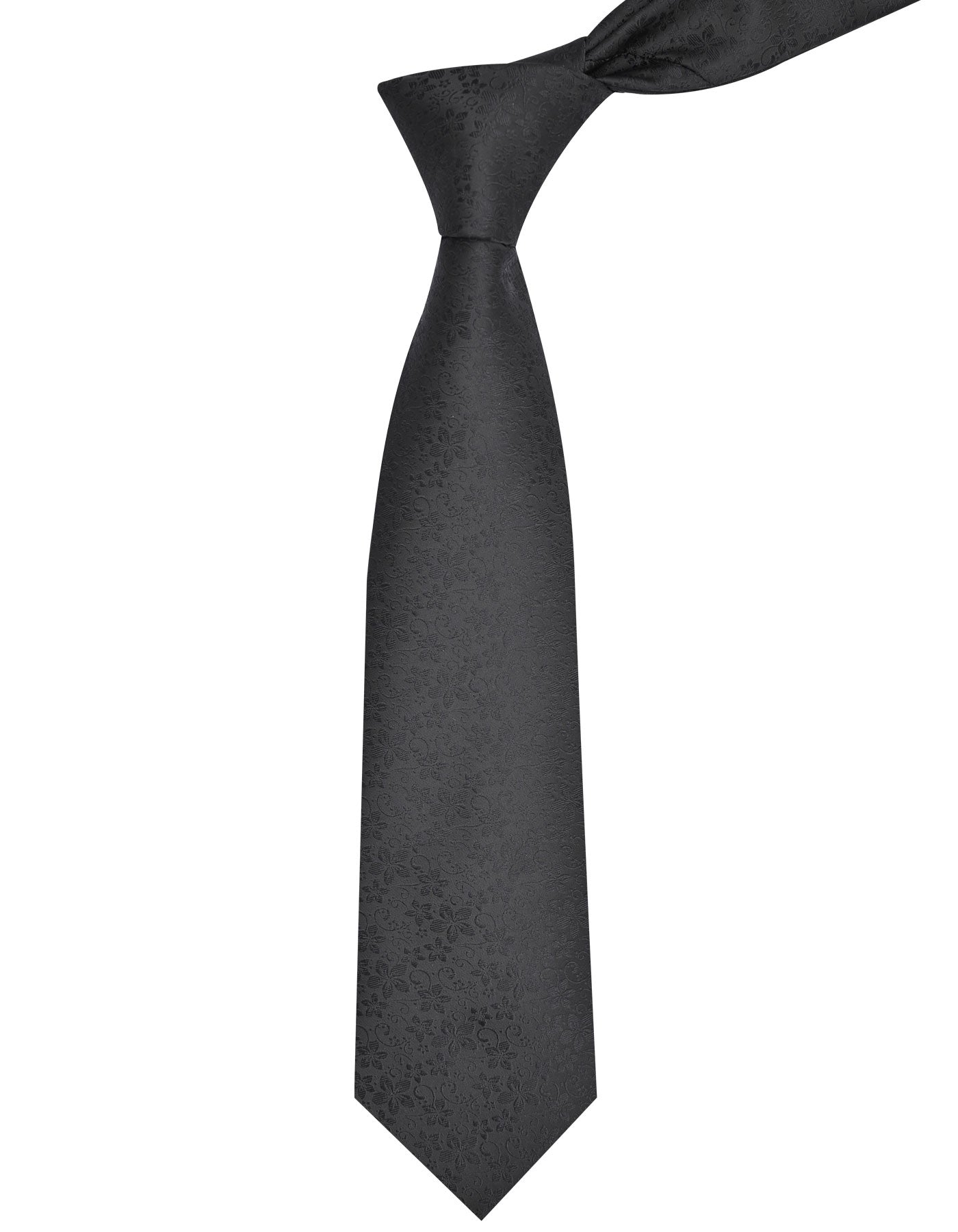 Black Floral Tie