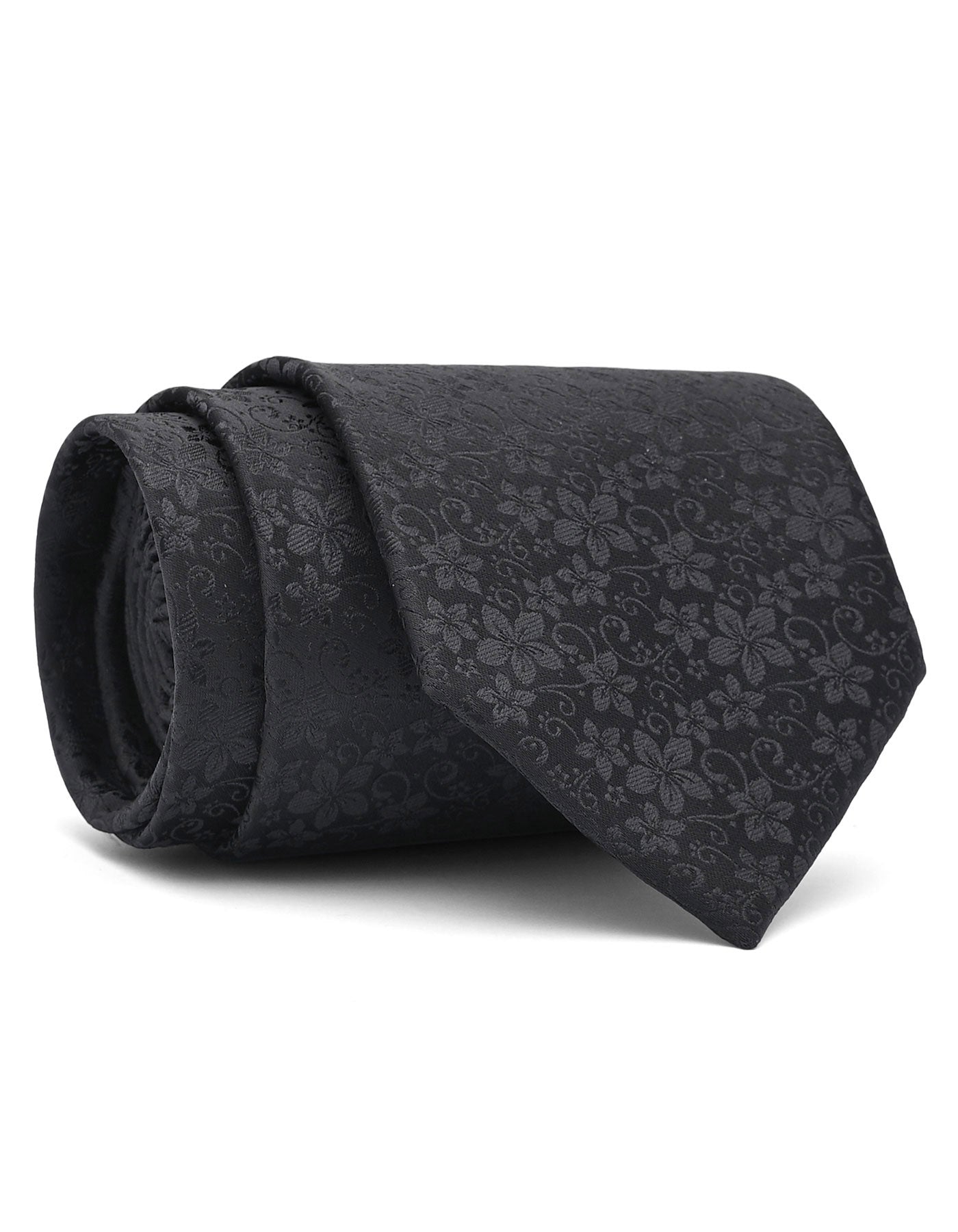 Black Floral Tie