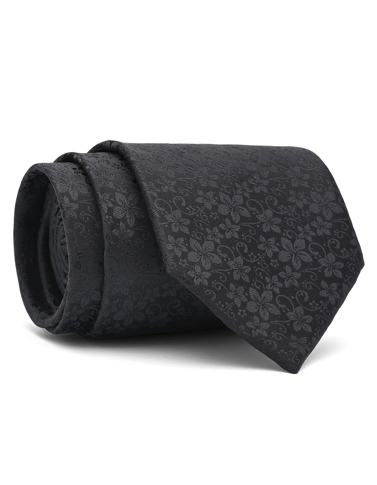 Black Floral Tie