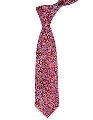 Maroon/Silver Floral Tie
