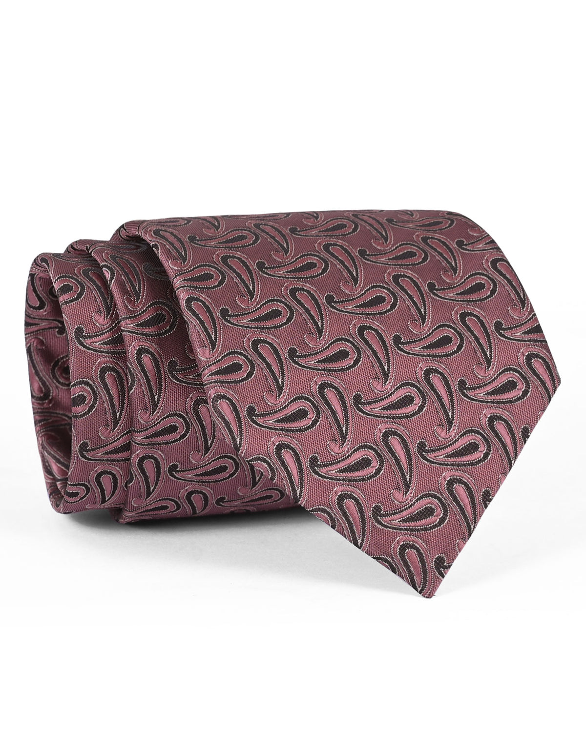 Rose Gold/Black Paisley Tie
