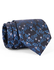 Black/Teal Floral Tie