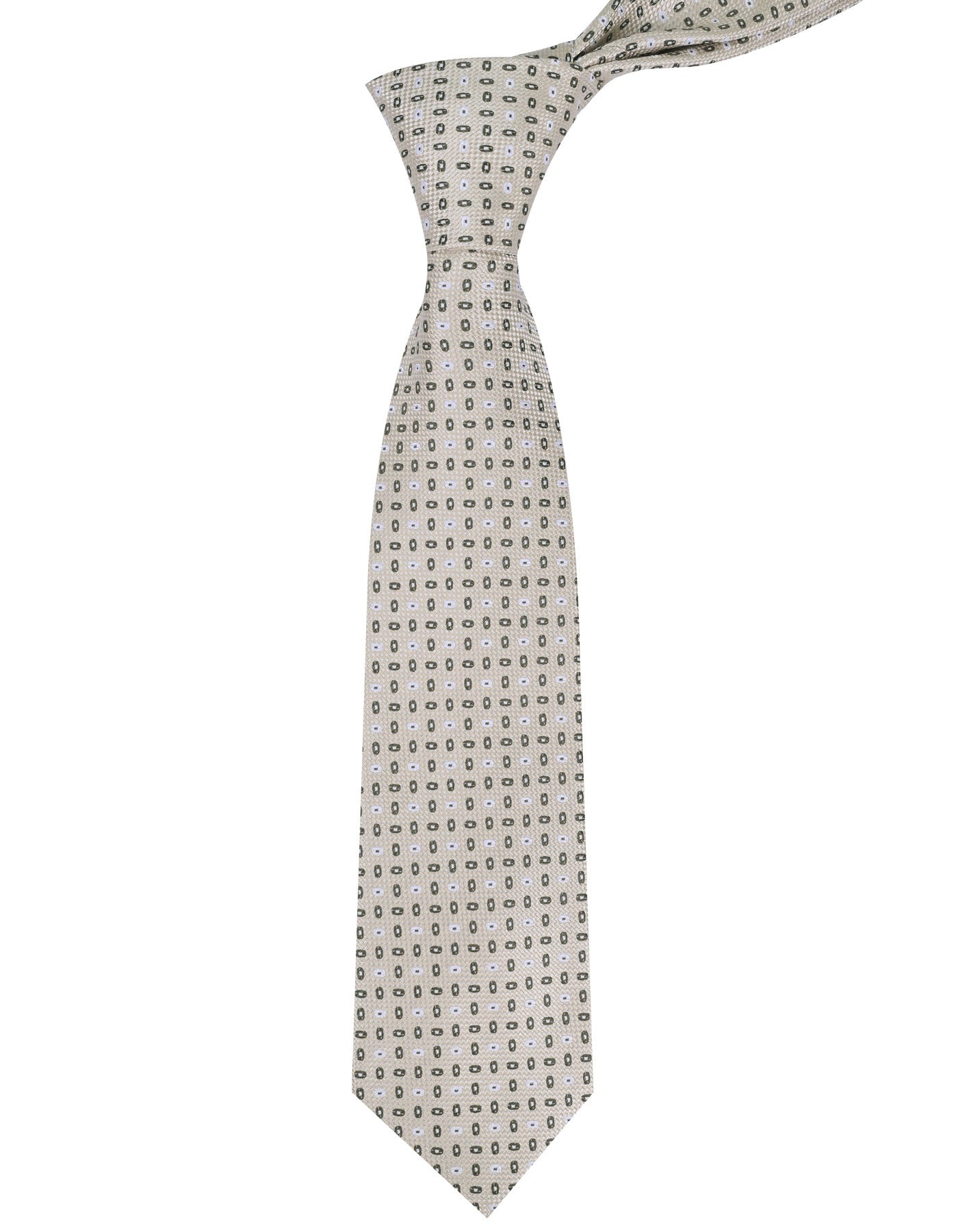 Cream/Olive Texture Tie