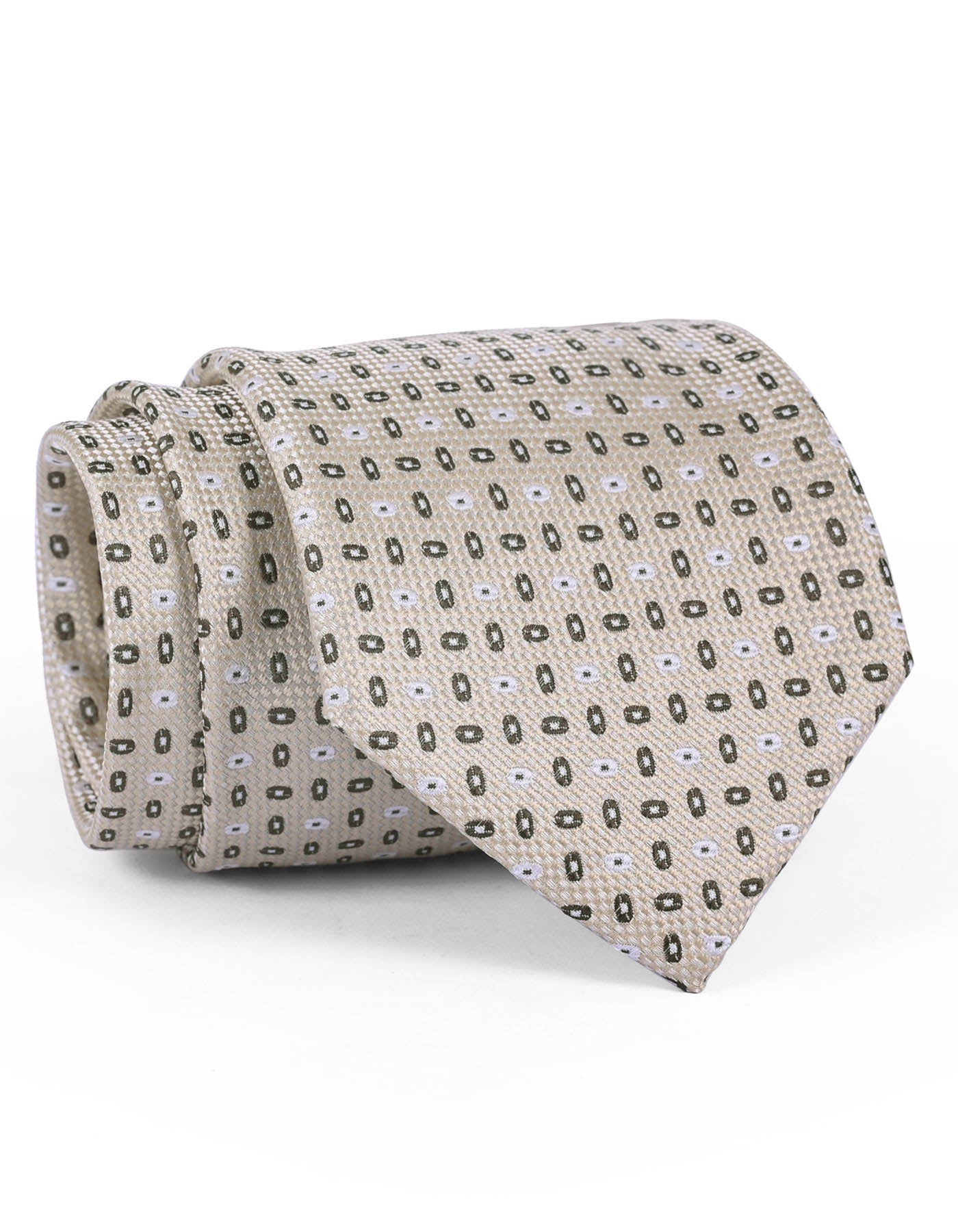 Cream/Olive Texture Tie