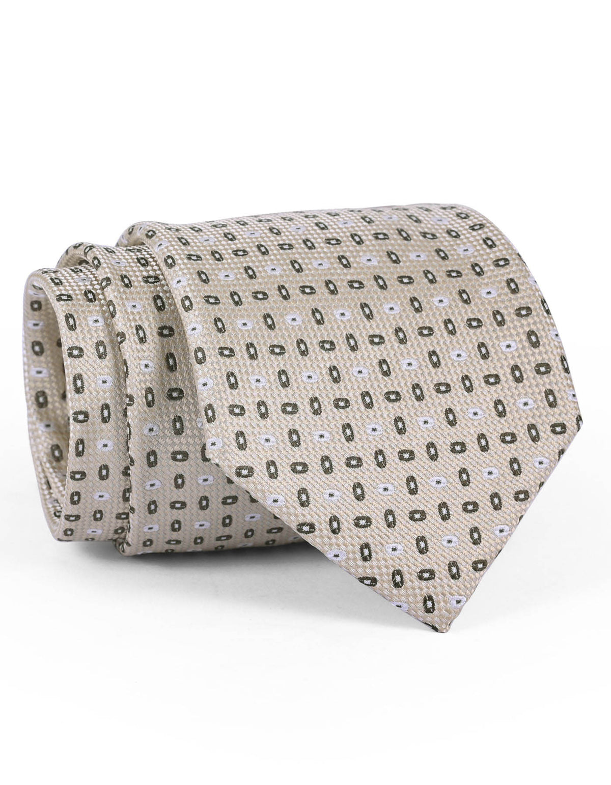 Cream/Olive Texture Tie