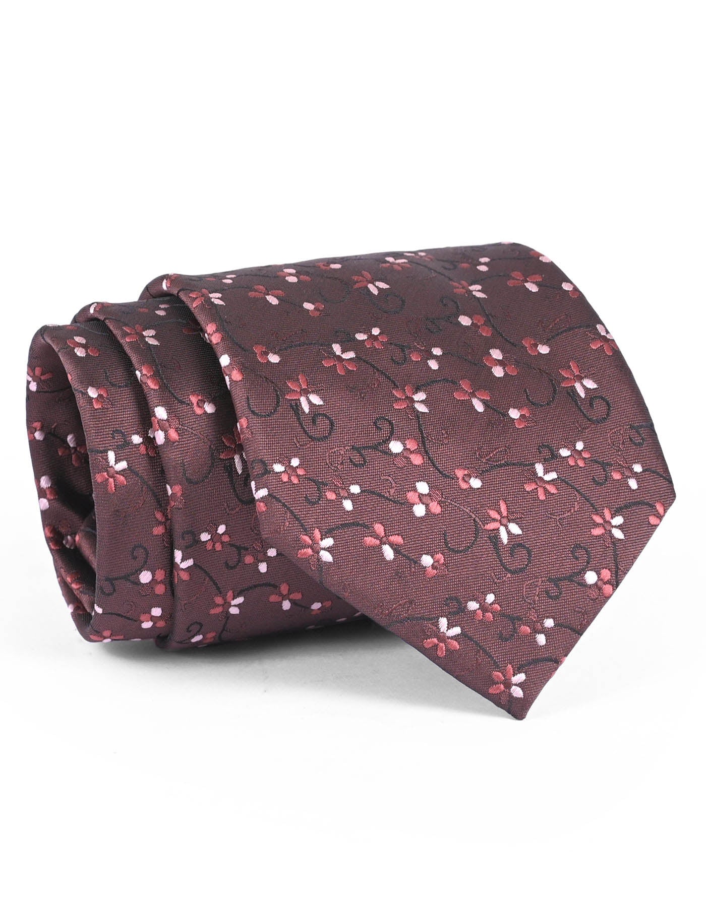 Brown Floral Tie
