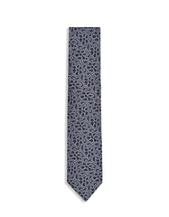 D Grey Floral Tie