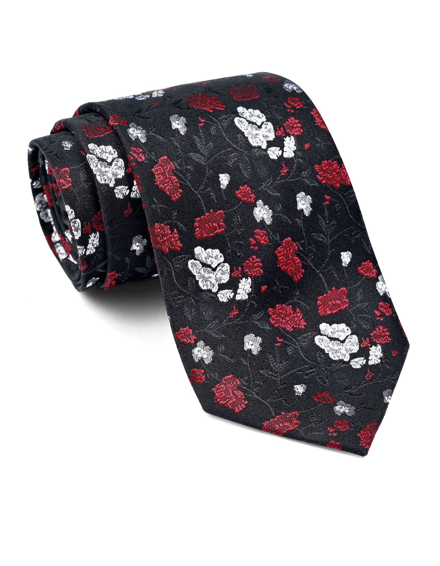 Black Floral Tie