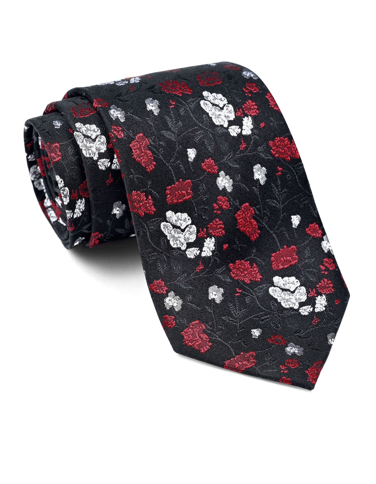 Black Floral Tie