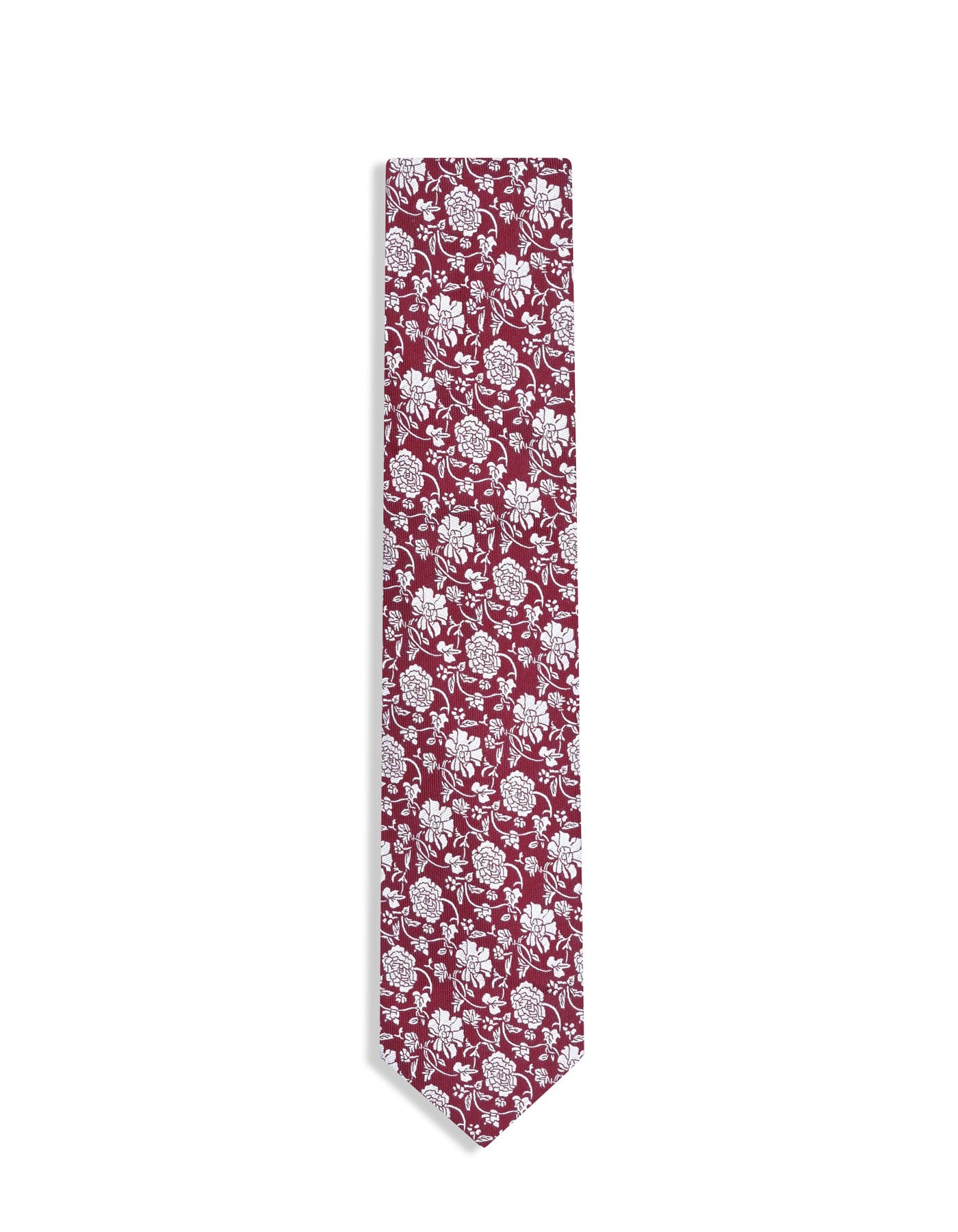Maroon Floral Tie