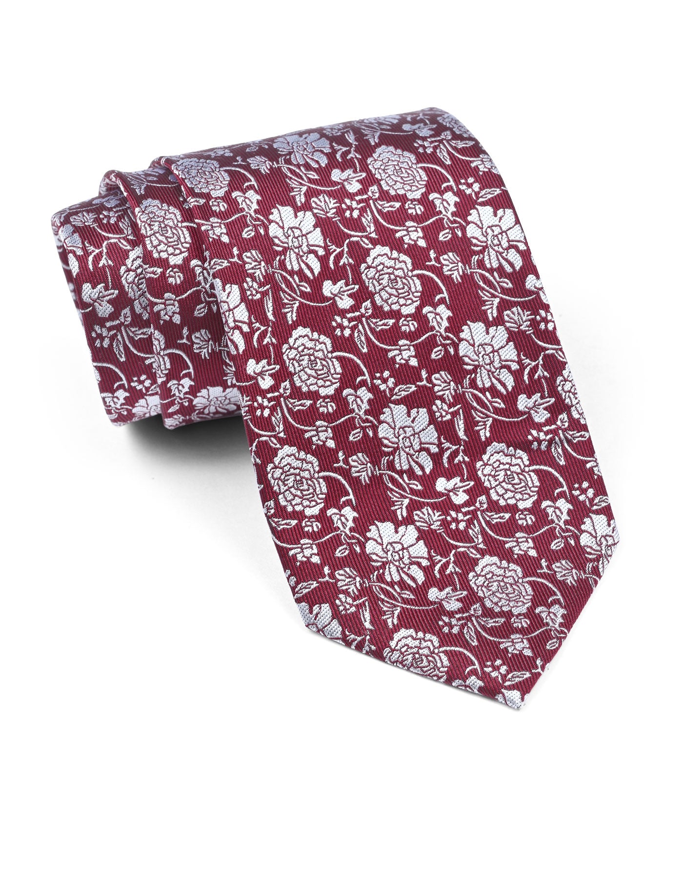 Maroon Floral Tie