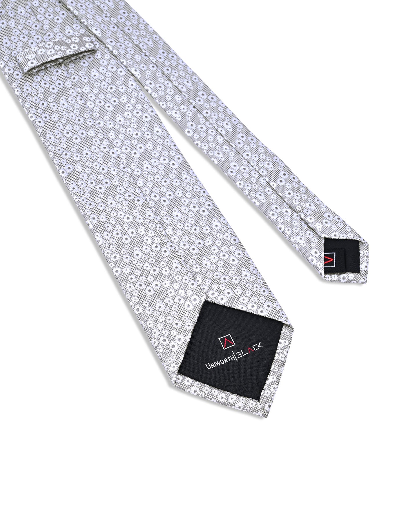 Silver Floral Tie