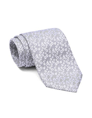 Silver Floral Tie