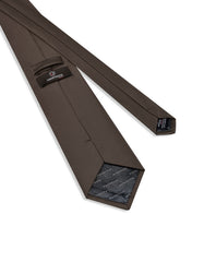 Brown Self Plain Tie