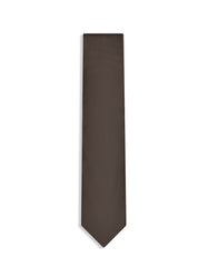 Brown Self Plain Tie
