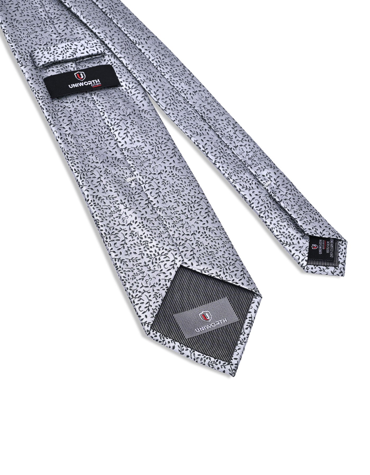 Silver Floral Tie