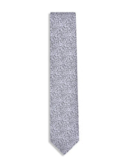 Silver Floral Tie