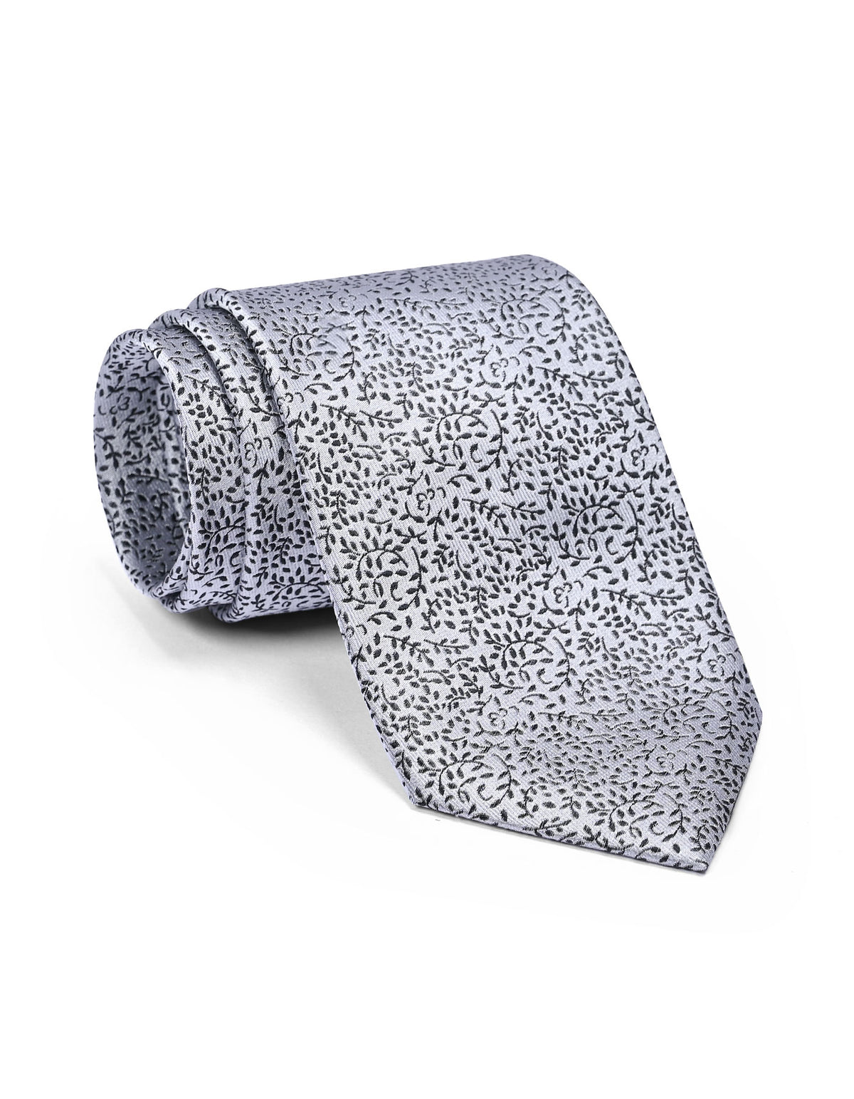 Silver Floral Tie