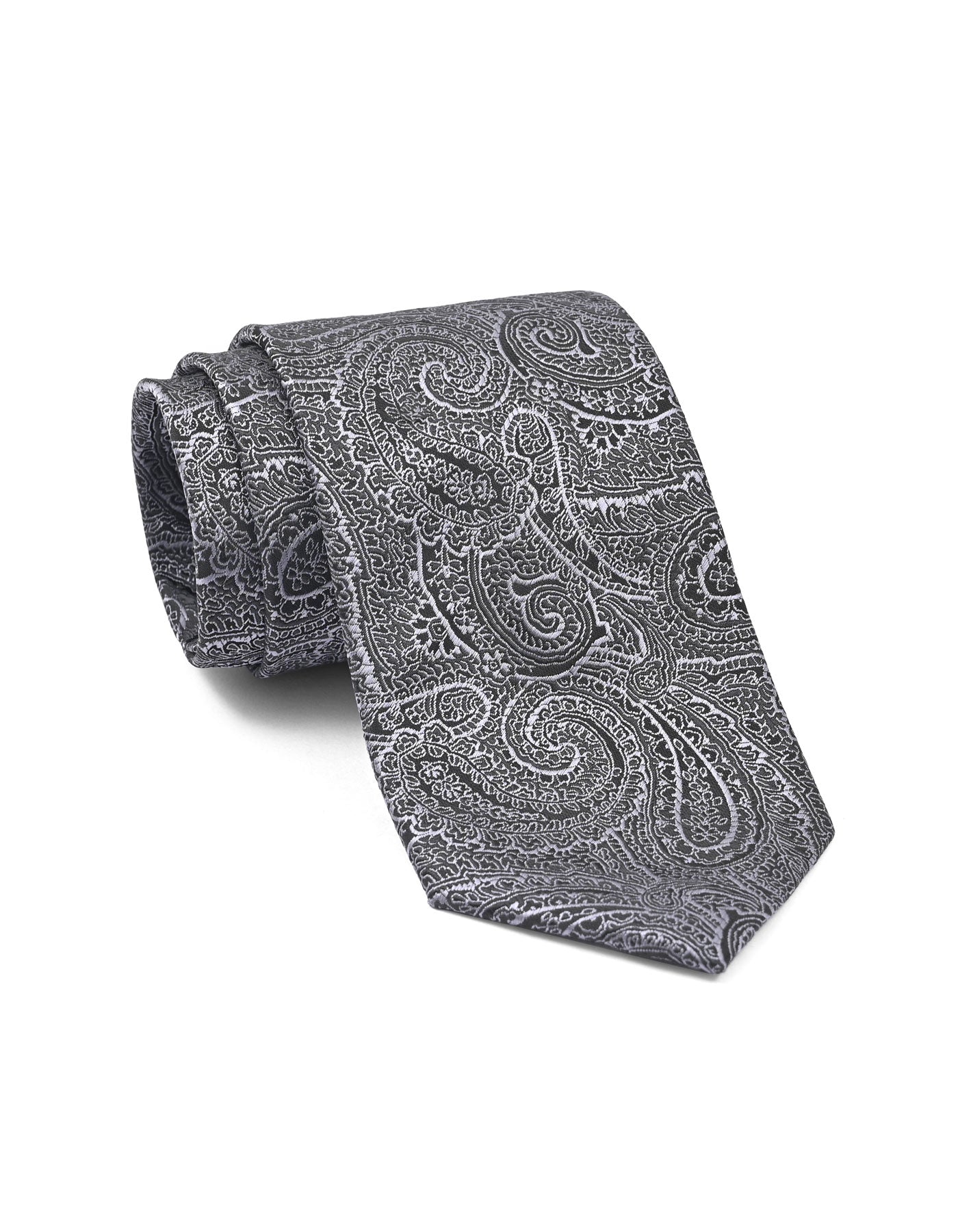 Charcoal Paisley Tie