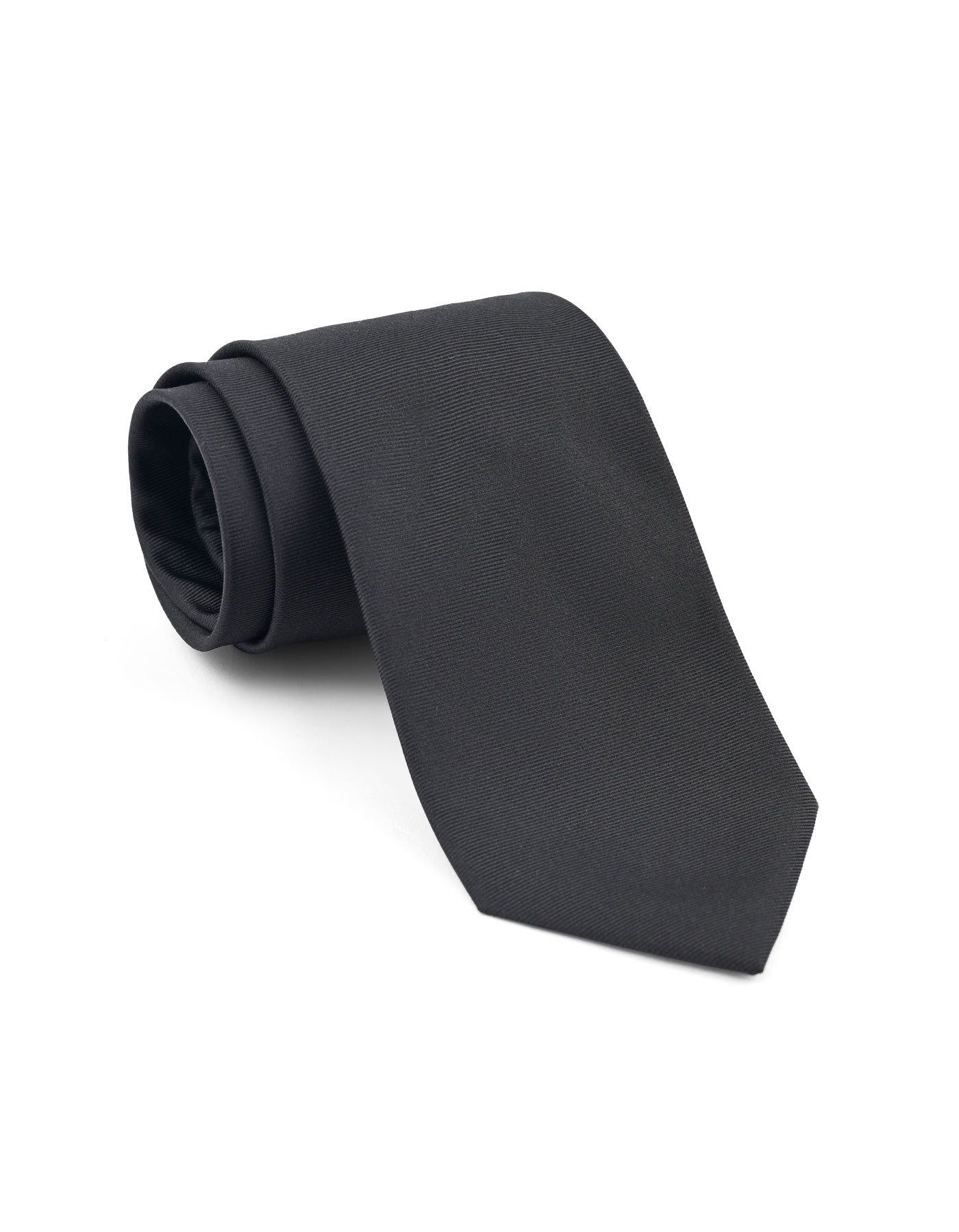 Black Self Plain Tie