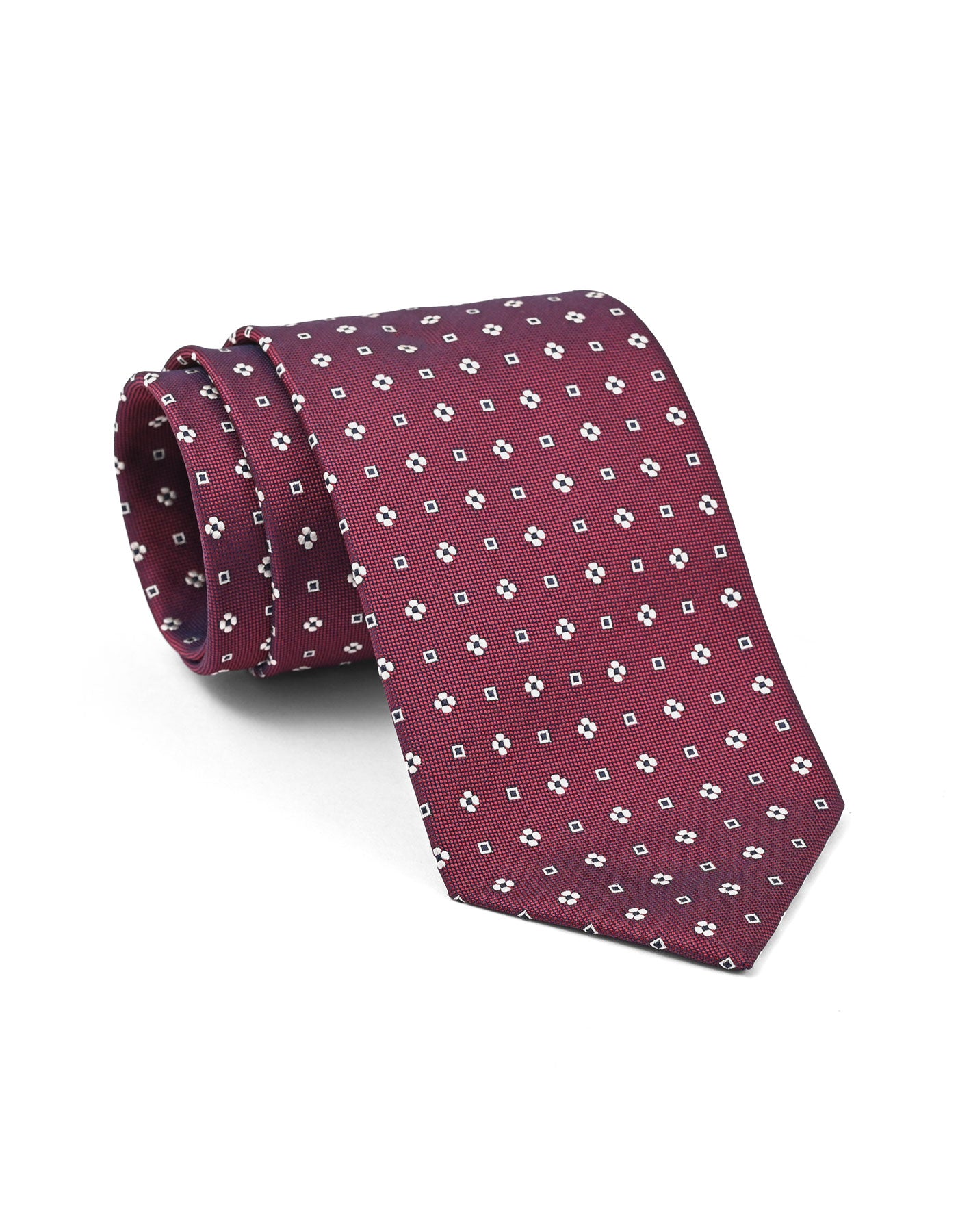 Maroon Geometric Tie