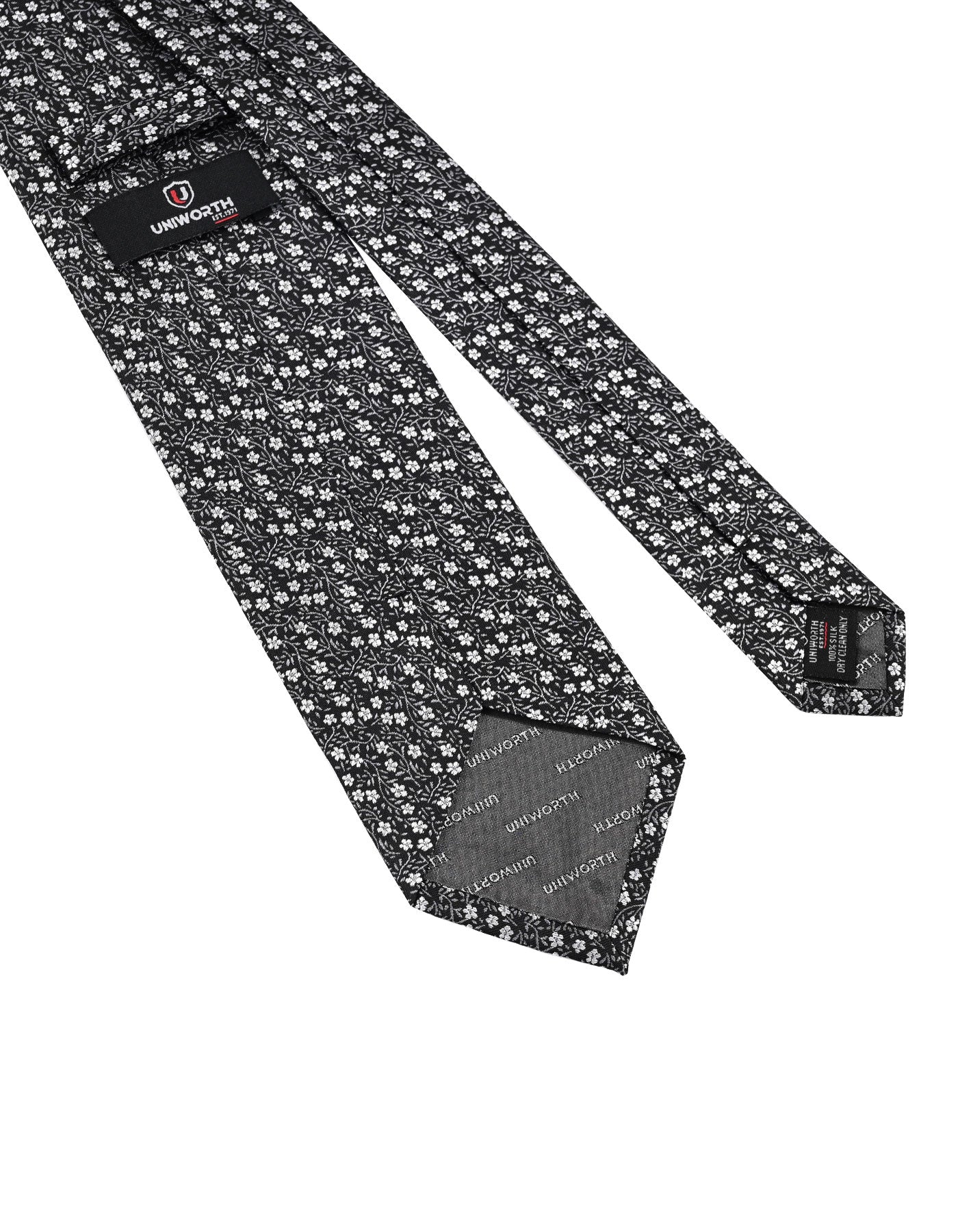 Black Floral Tie