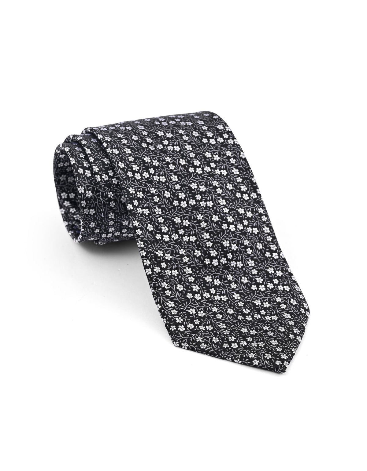 Black Floral Tie