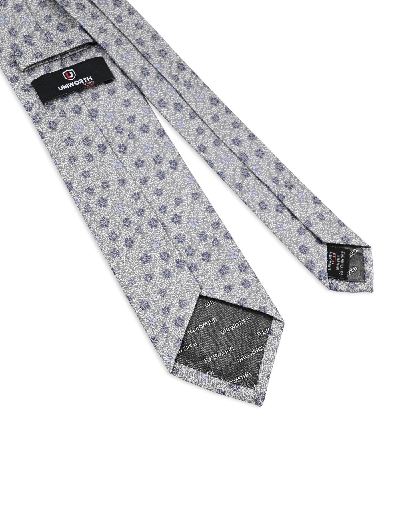 Silver Floral Tie