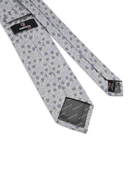 Silver Floral Tie