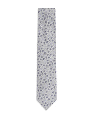 Silver Floral Tie