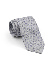 Silver Floral Tie