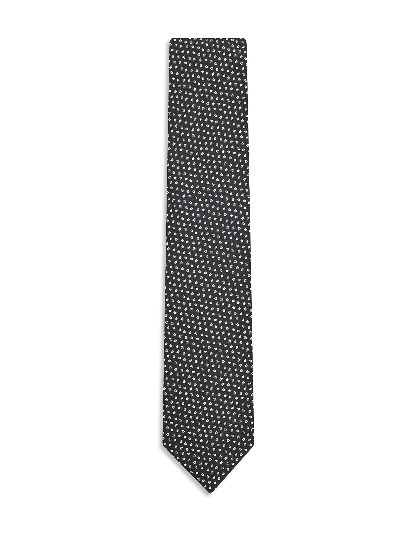 Black Floral Tie