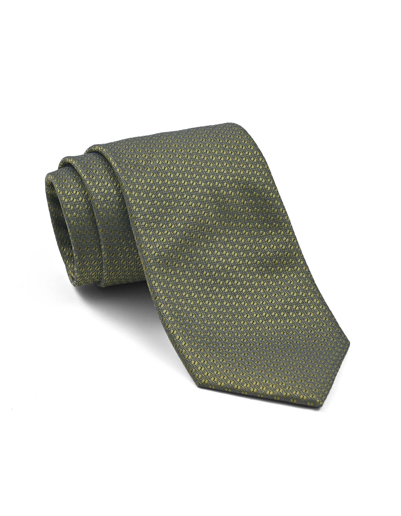 Olive Green Geometric Tie