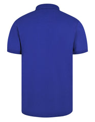E Blue Plain Pique Polo Shirt