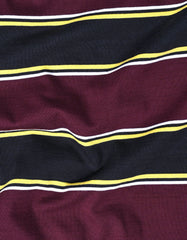 Navy Stripe Cotton Rugby Polo