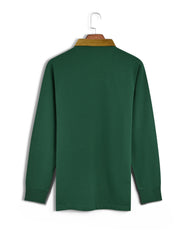 British Green Contrast Collar Cotton Rugby