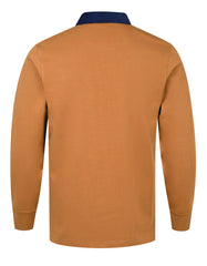 Mustard Contrast Collar Cotton Rugby Polo