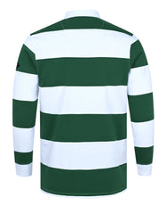 White Stripe Cotton Rugby Polo