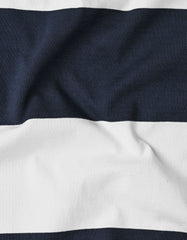 Navy Stripe Embroidered Rugby Polo